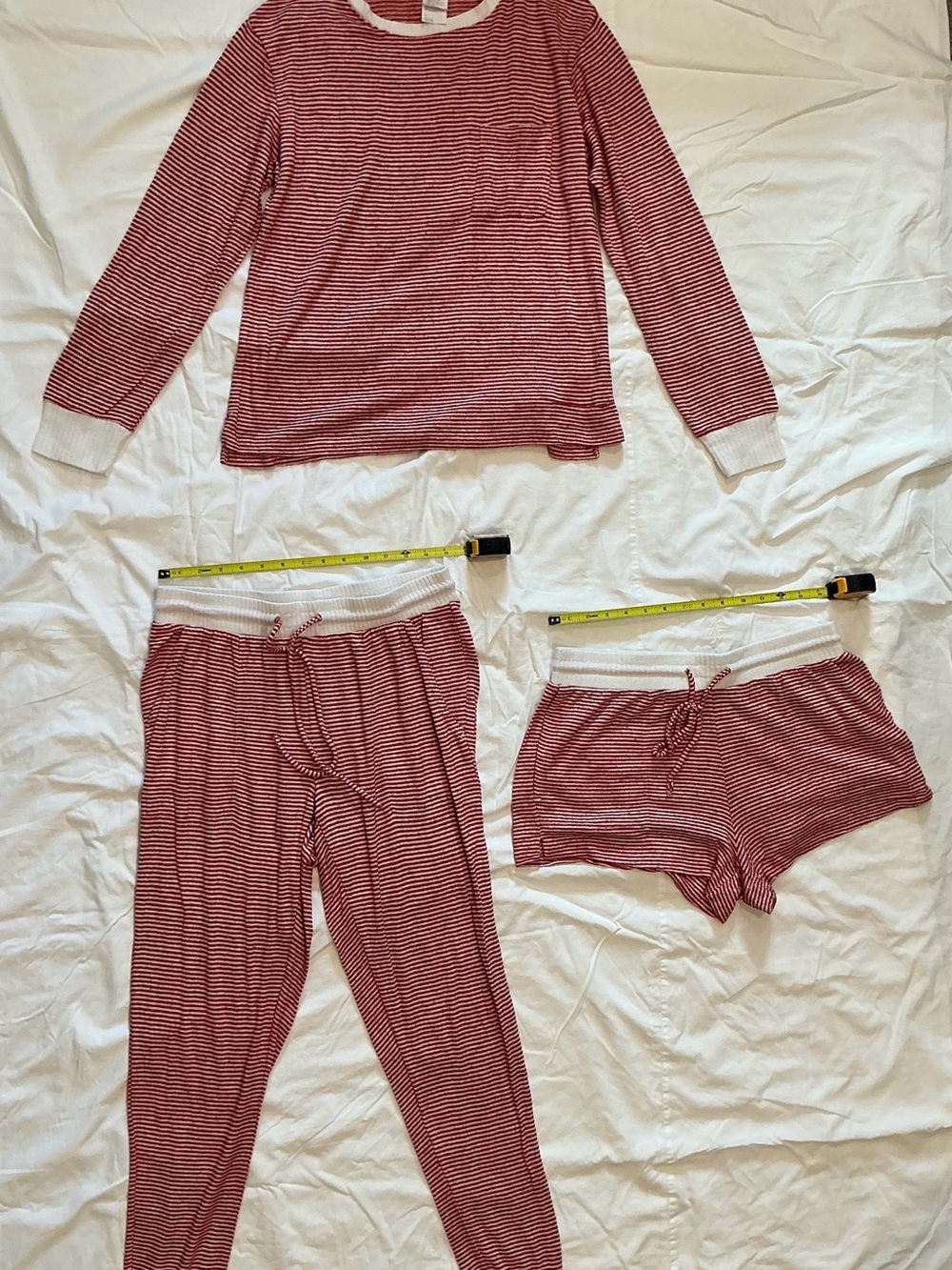 stars above Red & White Striped 3-Piece Pajama Set
